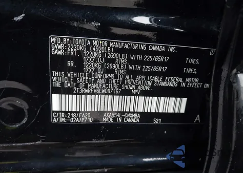 2020 Toyota Rav4 Hybrid Xle from USA, damaged, VIN 2T3RWRFV6LW097167